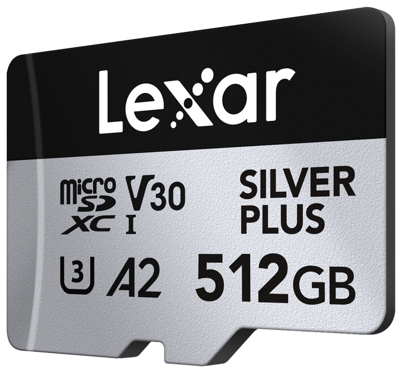 800q-02_128512 Lexar microSDXC Silver Plus 1066x 512GB -muistikortti