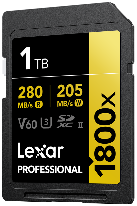 Lexar SDXC Pro 1800x U3 UHS-II R280/W210 (V60) 1TB -muistikortti