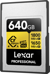 800q-02_130643 Lexar CFexpress 4.0 Pro Gold, VPG400, R1800/W1650 (Type A) 640GB -muistikortti