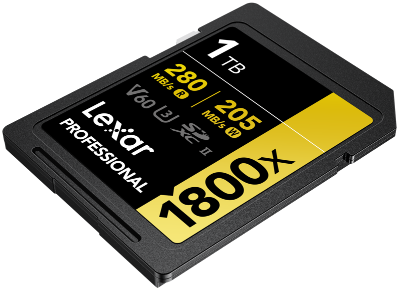 Lexar SDXC Pro 1800x U3 UHS-II R280/W210 (V60) 1TB -muistikortti