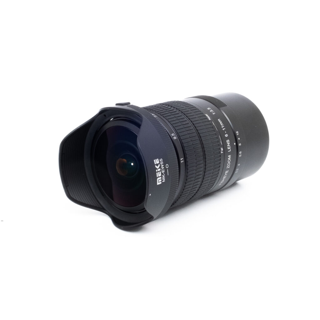 Meike 6-11mm f35-2 Meike 6-11mm f/3.5 Fisheye Sony E - Käytetty