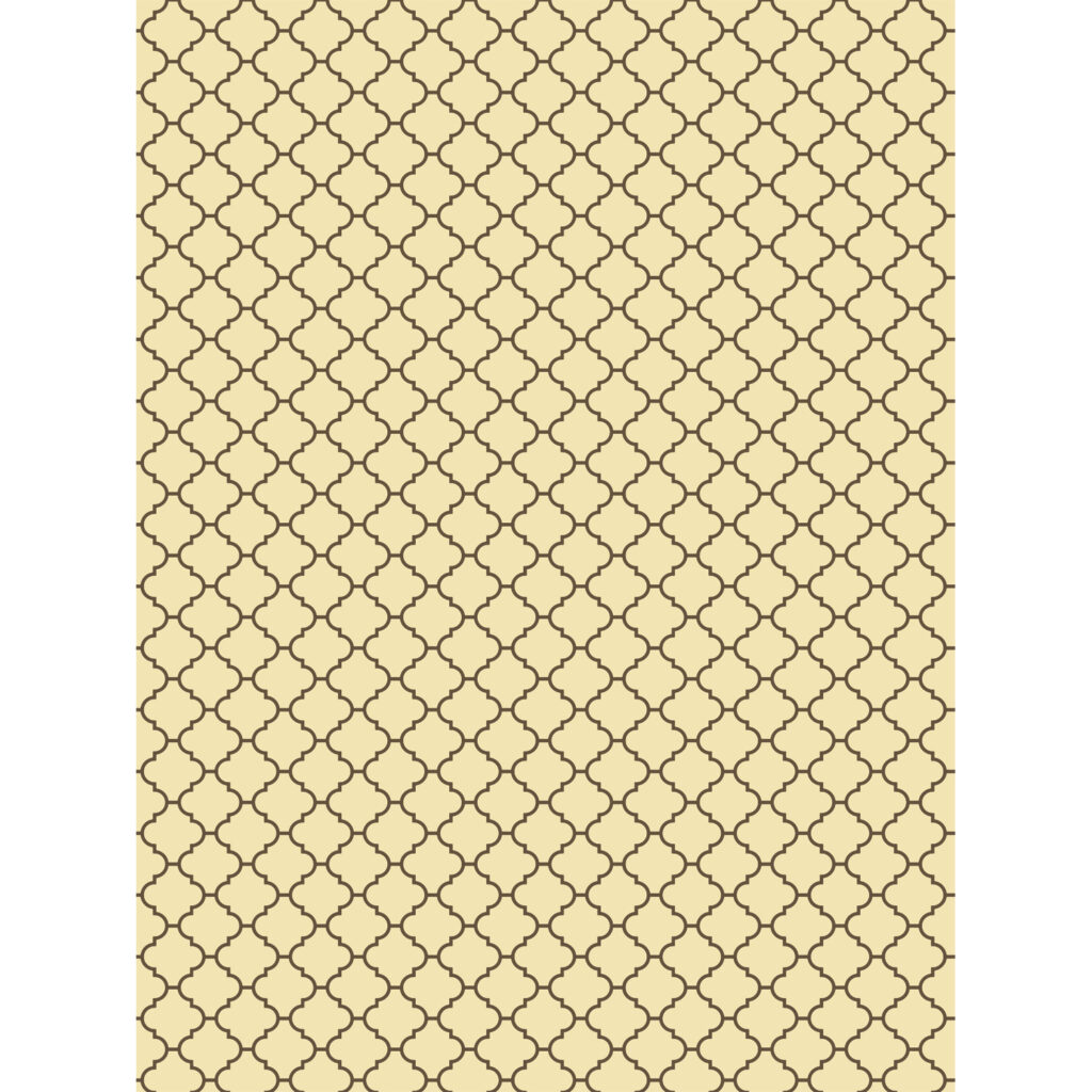 1416824295_702 Westcott X Drop Sienna Modern Vintage Backdrop -taustakuvassa on saumaton beige tausta, jossa on yhtenäinen, symmetrinen geometrinen nelikulmainen kuvio, joka on rajattu ruskealla, mikä luo klassisen ja tyylikkään ilmeen.