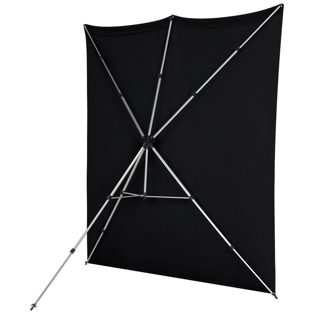 Westcott X Drop Pro Wrinkle-Resistant Backdrop Kit - Rich Black (2,4 x 2,4 m)