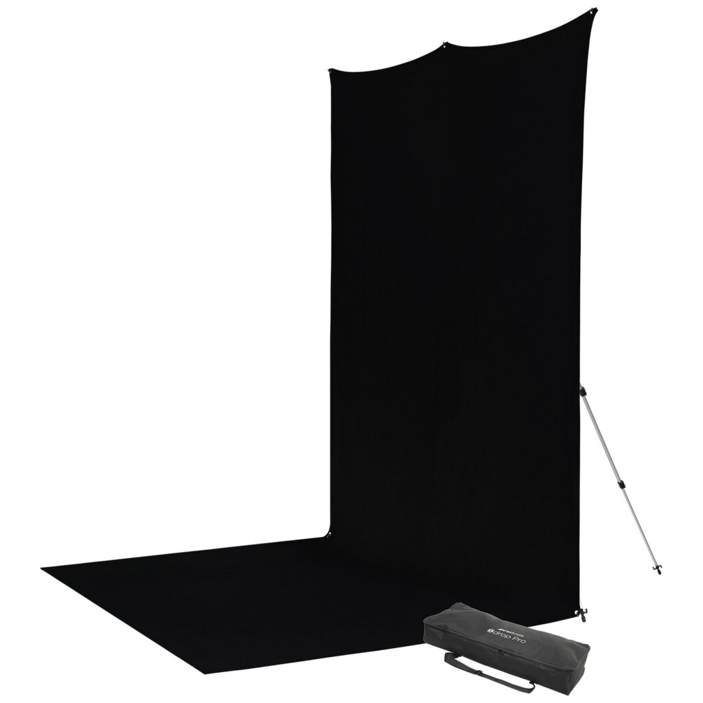 Westcott X Drop Pro Wrinkle-Resistant Backdrop Kit - Rich Black Sweep (2,4 x 3,9 m)