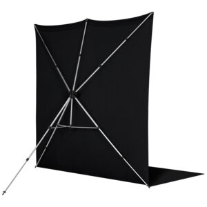 Westcott X Drop Pro Wrinkle-Resistant Backdrop Kit - Rich Black Sweep (2,4 x 3,9 m)