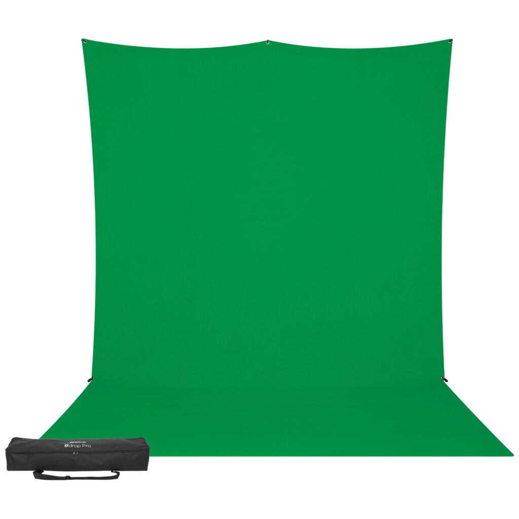 Westcott X Drop Pro Wrinkle-Resistant Backdrop Kit - Chroma Key Green Screen Sweep (2,4 x 3,9 m)