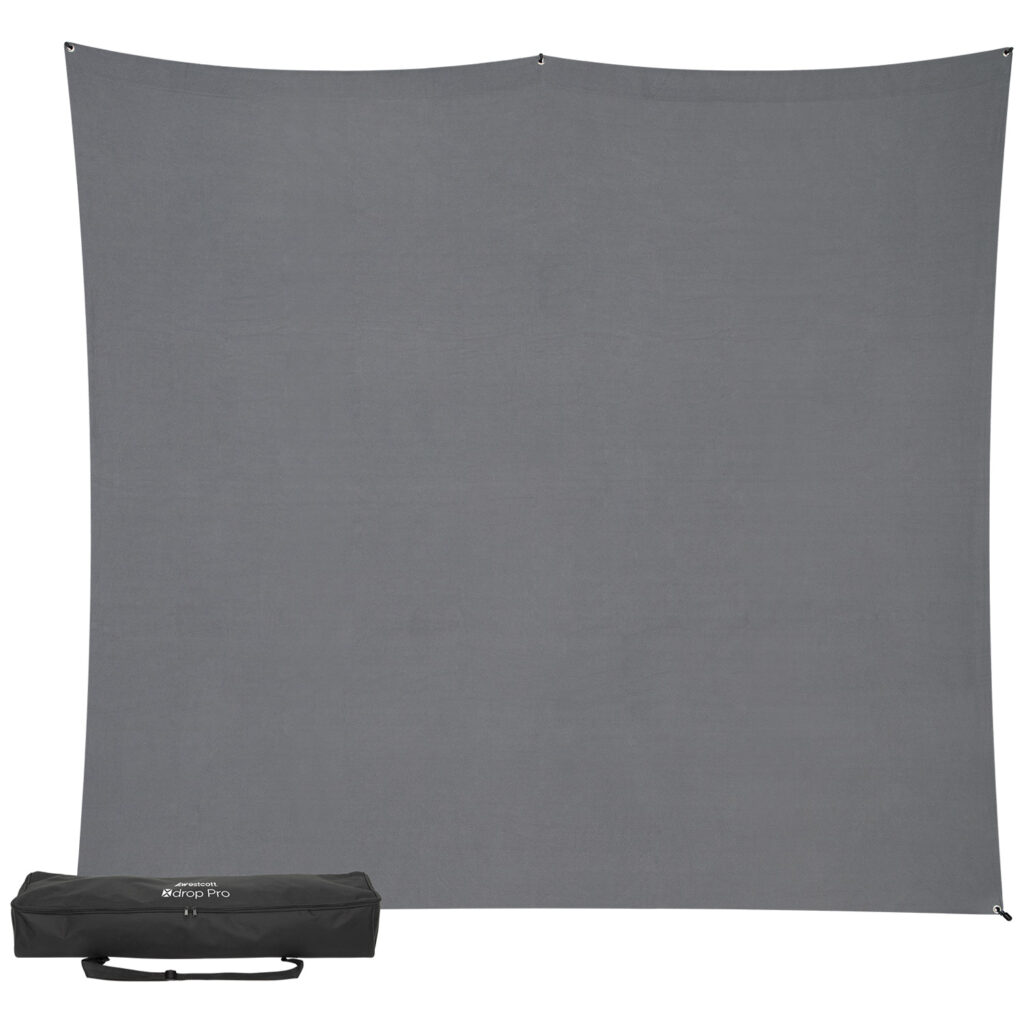 Westcott X Drop Pro Wrinkle-Resistant Backdrop Kit - Neutral Grey (2,4 x 2,4 m)