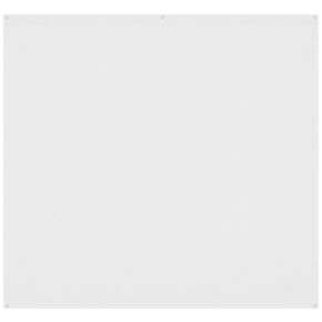 1656511490_900 Westcott X Drop Pro Wrinkle-Resistant Backdrop in High Key White (2,4 x 2,4 m) on suuri, tavallinen valkoinen suorakulmainen pinta, jonka yläkulmissa ja reunoissa on metalliset läpiviennit valkoista taustaa vasten.