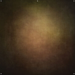 Westcott X Drop Pro Stoffen Achtergrond - Warm Painterly by Joel Grimes (244 x 244 cm) features a faded, textured background in shades of brown, yellow and green with a subtle vignette effect and four corner holes for easy installation.