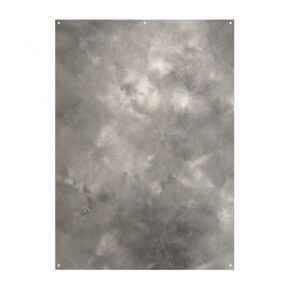 1671201153_232 Westcott X Drop Fabric Backdrop - Storm Clouds (152 x 213 cm) is a rectangular sheet with a cloudy, textured pattern and small corner holes for convenient attachment or hanging.
