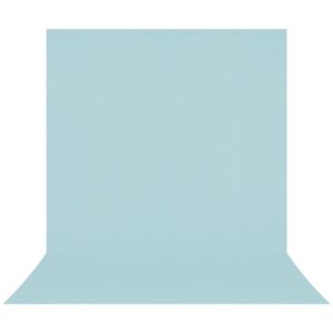 1674030437_549 Westcott X Drop Pro Wrinkle-Resistant Backdrop Pastel Blue Sweep (2,4 x 4 m) tarjoaa saumattoman, pehmeän siirtymän pystysuorasta vaakasuoraan, mikä takaa puhtaan taustan, joka sopii täydellisesti valokuvaukseen tai videokuvaukseen.