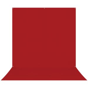 The Westcott X Drop Pro Wrinkle-Resistant Backdrop - Red Sweep (2.4 x 4 m), which extends seamlessly from background to floor, is solid red in colour, smooth, texture-free and non-textured.