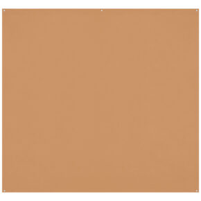Westcott X Drop Pro Wrinkle-Resistant Backdrop in Brown Sugar (2.4 x 2.4 m) is a square, smooth, solid light brown sheet with small mounting holes at each corner and at the top centre, shown against a white background.
