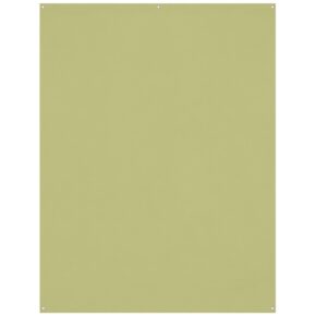 1674048774_466 Westcott X Drop Wrinkle-Resistant Backdrop Moss Green (1,5 x 2,1 m) on suuri, sileä, suorakulmainen paneeli, jossa on pienet metalliset läpiviennit jokaisessa kulmassa ja yksi keskellä yläreunassa.