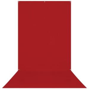 1674545839_563 Westcott X Drop Wrinkle Resistant Backdrop - Rood Sweep (152 x 366 cm) on punainen, saumaton tausta, jonka yläosassa on kolme kiinnitysreikää ja joka on suunniteltu ulottumaan pystysuoraan seinälle ja vaakasuoraan lattialle.