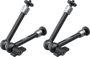 800q-01_132674 SmallRig 5317 Magic Arm Support Kit 9.8" includes two adjustable black metal mounting arms with joints and tension knobs for securely holding equipment or accessories such as cameras or lights.