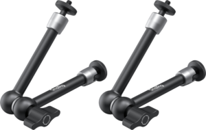800q-01_132674 SmallRig 5317 Magic Arm Support Kit 9,8" sisältää kaksi säädettävää mustaa metallista kiinnitysvartta, joissa on nivelet ja kiristysnupit laitteiden tai lisävarusteiden, kuten kameroiden tai valaisimien, turvalliseen pitämiseen.