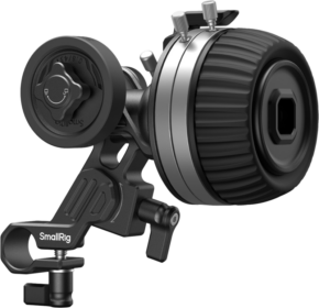 800q-01_132776 The SmallRig 4745 Follow Focus F50 is a black and silver gear system with adjustment knobs and mounting accessories designed for precise lens control on professional cameras.
