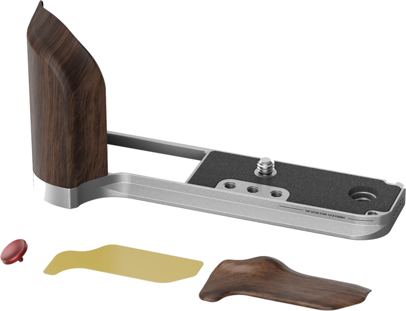 800q-02_132784 SmallRig 5265 L-Shape Mount Plate with Wooden Handle for FUJIFILM GFX100RF Silver