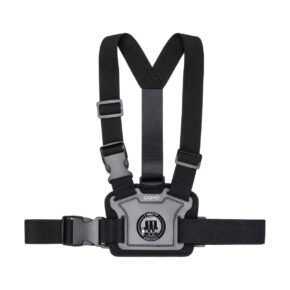 chest The DJI Osmo Action Chest Strap Mount is an adjustable black harness with a padded center plate, sturdy straps and buckles designed to hold your camera or action device securely. The front mount features the OSMO logo.