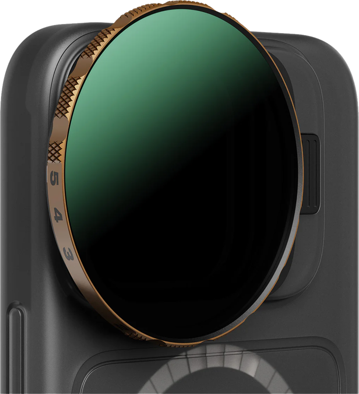 800q-02_131147 PolarPro Kit - LiteChaser iPhone 16 Pro Base Case Black + VND 3-5 Filter