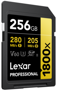 800q-03_117587 Lexar Pro 1800x SDXC U3 (V60) UHS-II R280/W210 256GB -muistikortti