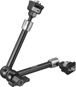 800q-01_133125 SmallRig 5309 Magic Arm Support 11"/28 cm on musta säädettävä varsi, jossa on nivelet ja kiristysnupit ja jossa on molemmissa päissä kiinnikkeet kameroiden tai lisävarusteiden kiinnittämistä varten.