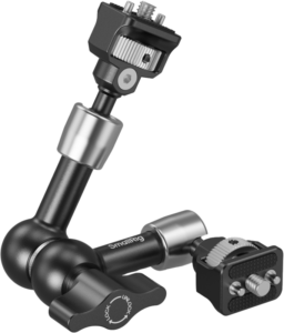 SmallRig 5308 Magic Arm Support 7″/18 cm on musta ja hopea säädettävä kiinnitysvarsi, jossa on lukitusnupit ja pikakiinnityslevyt, ihanteellinen kameroiden tai lisävarusteiden kiinnittämiseen jalustoihin tai jalustoihin.