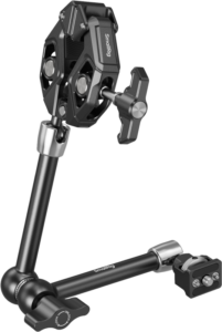 SmallRig 5312 Magic Arm with Carb-Shaped Clamp on musta, säädettävä kameran kiinnitysvarsi, jossa on useita niveliä ja kiristysnuppeja, ihanteellinen kameroiden tai lisävarusteiden kiinnittämiseen ja sijoittamiseen.