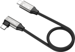 800q-01_133163 SmallRig 5075 USB-C Straight-to-Angled -kaapeli (35 cm) on musta, tukee 240 W:n virransyöttöä ja 40 Gbps:n tiedonsiirtoa, ja siinä on yksi suora ja yksi suorakulmainen liitin.