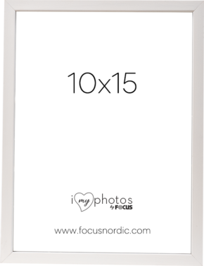 800q-01_51001015RV The Focus Rock White 10x15 photo frame features an image with the text "10x15" in the middle, "i love my photos by FOCUS" below it and "www.focusnordic.com" at the bottom.