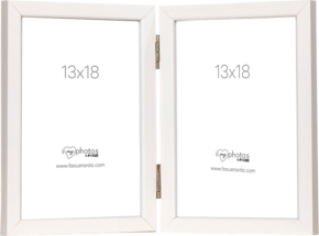 800q-01_5101318RVV Focus Rock White Double 13x18 is a white wooden photo frame with two 13x18 openings, each with the "I love photos" logo and www.focusanoric.com.