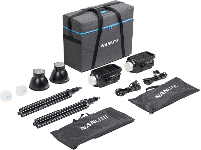 800q-02_127004 Nanlite FS-300B Bi-Colour 2 light kit with stand