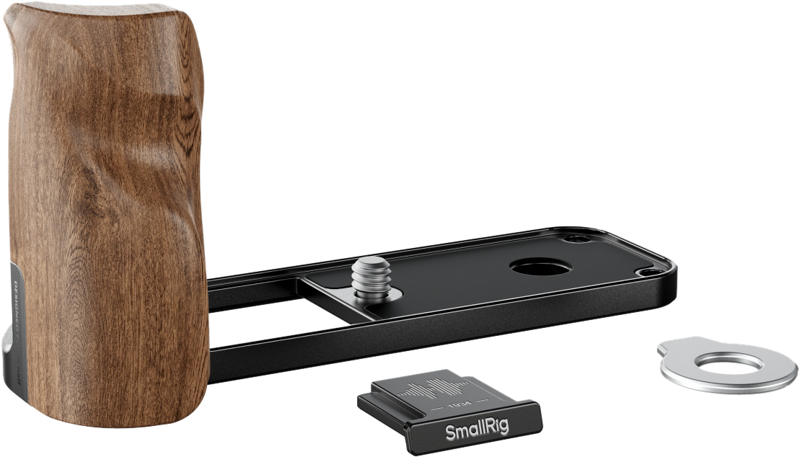 800q-02_133476 SmallRig 5224 L-Shaped Mount Plate with Wooden Handle for FUJIFILM X half Black