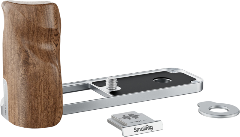 800q-02_133477 SmallRig 5223 L-Shaped Mount Plate with Wooden Handle for FUJIFILM X half Silver