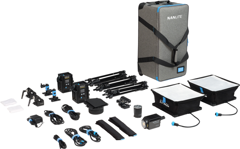 800q-03_128418 Nanlite PavoSlim 60B x 2 & Forza 60B II KIT - 3-Light Kit with Light Stand