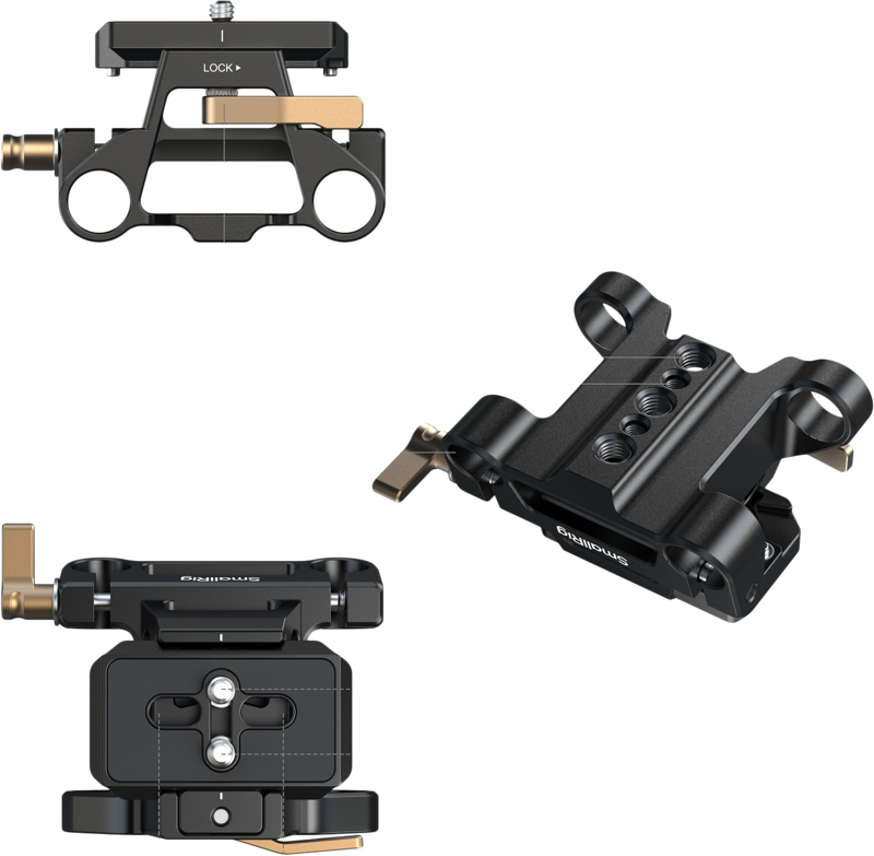 800q-03_133554 SmallRig 5365 Arca-Type Mount Plate Kit with 15mm Dual Rod Clamp