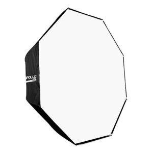Westcott 109 cm Apollo Orb sis. Grid on suuri kahdeksankulmainen softbox, jossa on valkoinen diffuusiopaneeli ja mustat sivut, ihanteellinen valokuvaukseen ja videokuvaukseen valon hajottamiseksi tasaisesti.