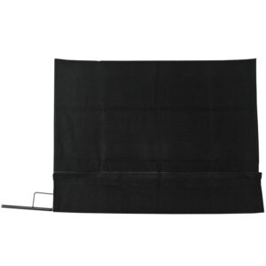 1416827748_145 Westcott Fast Flags 46 x 61 cm Black Block on suorakaiteen muotoinen musta kangas, jonka vasen alareuna on taitettu ja jonka vasemmalla puolella on osittain näkyvissä ohut musta sauva.