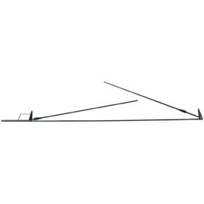 Westcott Fast Flags 61 x 91 cm kokoontaitettavassa kehyksessä on musta metallikehys, jossa on kaksi ulosvedettävää tankoa ja lankapohja valkoisella pohjalla.