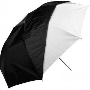 1462364358_786 Westcott 109 cm Optical White Satin Collapsible Umbrella with Removable Black Cover