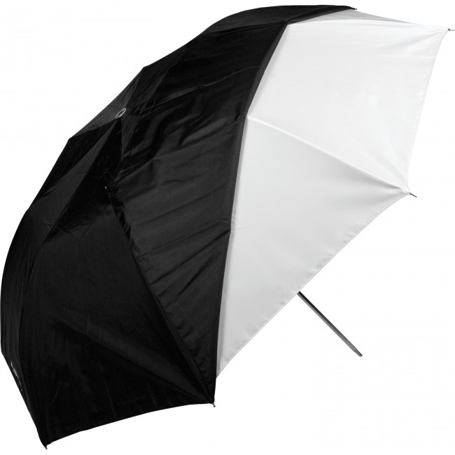 1462364358_786 Westcott 109 cm Optical White Satin Collapsible Umbrella with Removable Black Cover