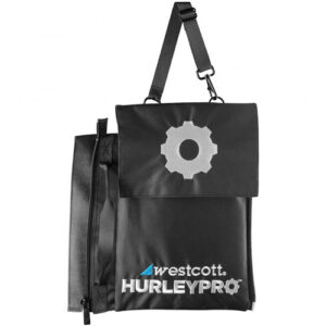 1528793273_186 Musta Westcott HurleyPro H2Pro -painolaukku roikkuu hihnasta, ja siinä on läppä, jossa on varustekuvake ja vetoketjullinen sivutasku.