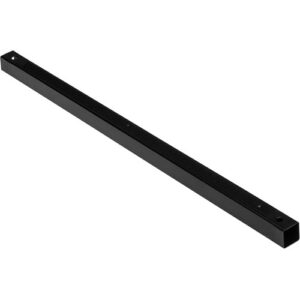 1534400667_213 Westcott Scrim Jim Cine Frame Tube (55,9 cm) on pitkä, suorakaiteen muotoinen musta metallitanko, jonka molemmissa päissä on reikä, ja joka on kuvattu kulmassa valkoista taustaa vasten.