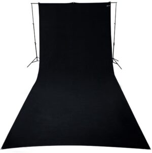 1602152568_716 Westcott Wrinkle-Resistant Backdrop - Black (270 x 610 cm) provides a stylish black background for photos and videos.