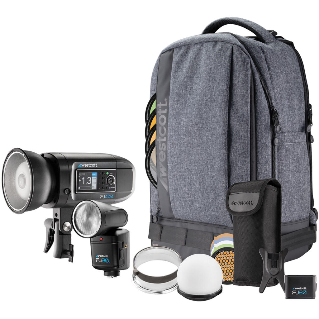 1611229680_601 Westcott FJ Wireless Flash 2-Light Portable Portrait Kit (FJ80 & FJ400) - kameralaukku, jossa on salama ja tarvikkeet.