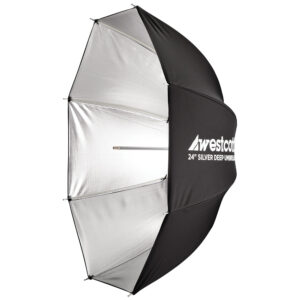 1656339489_274 Westcott Deep Umbrella - Silver Bounce (61 cm)