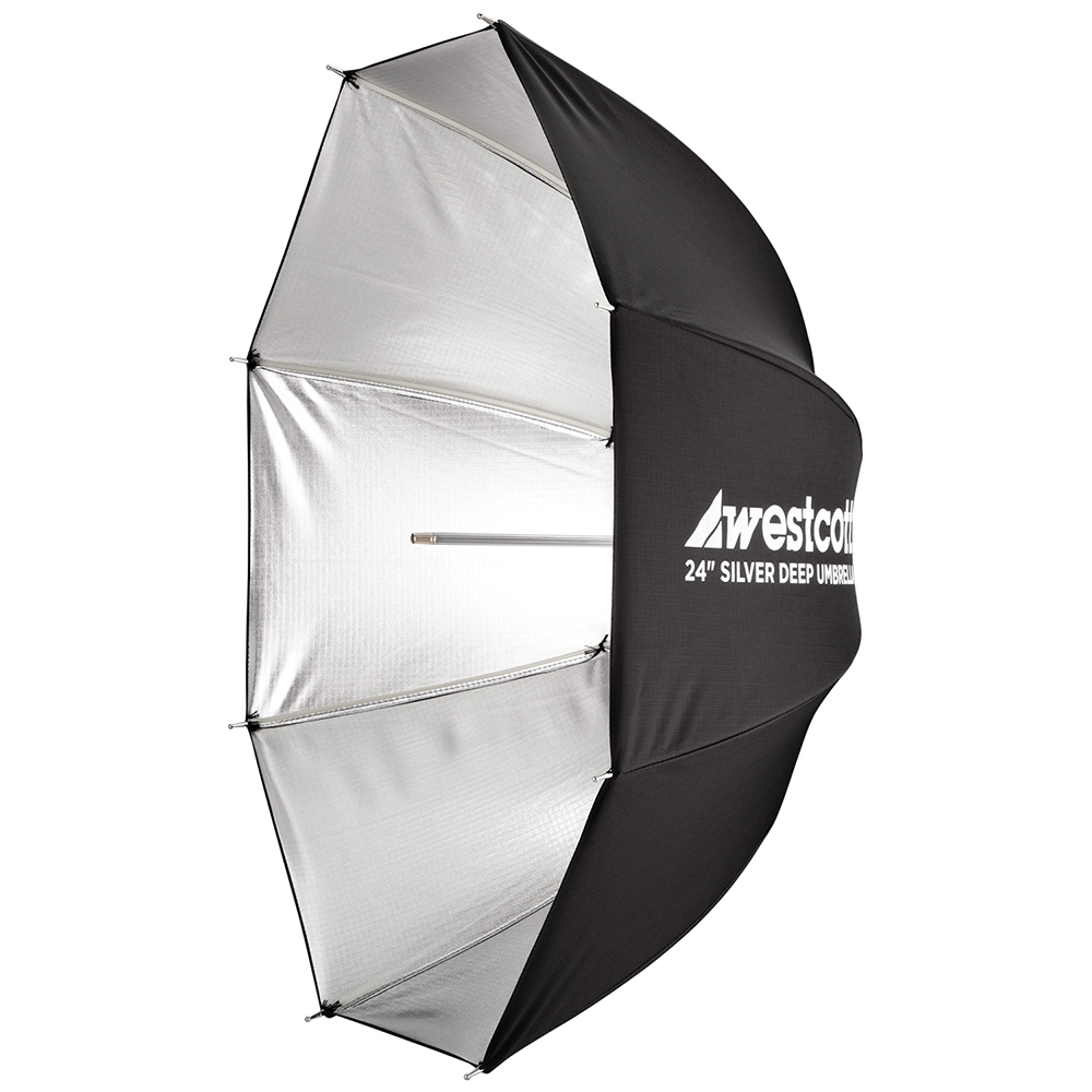 1656339489_274 Westcott Deep Umbrella - Silver Bounce (61 cm)