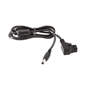 The Westcott L60-B D-Tap to Barrel power cable is a black cable with a D-Tap connector at one end and a barrel plug at the other.