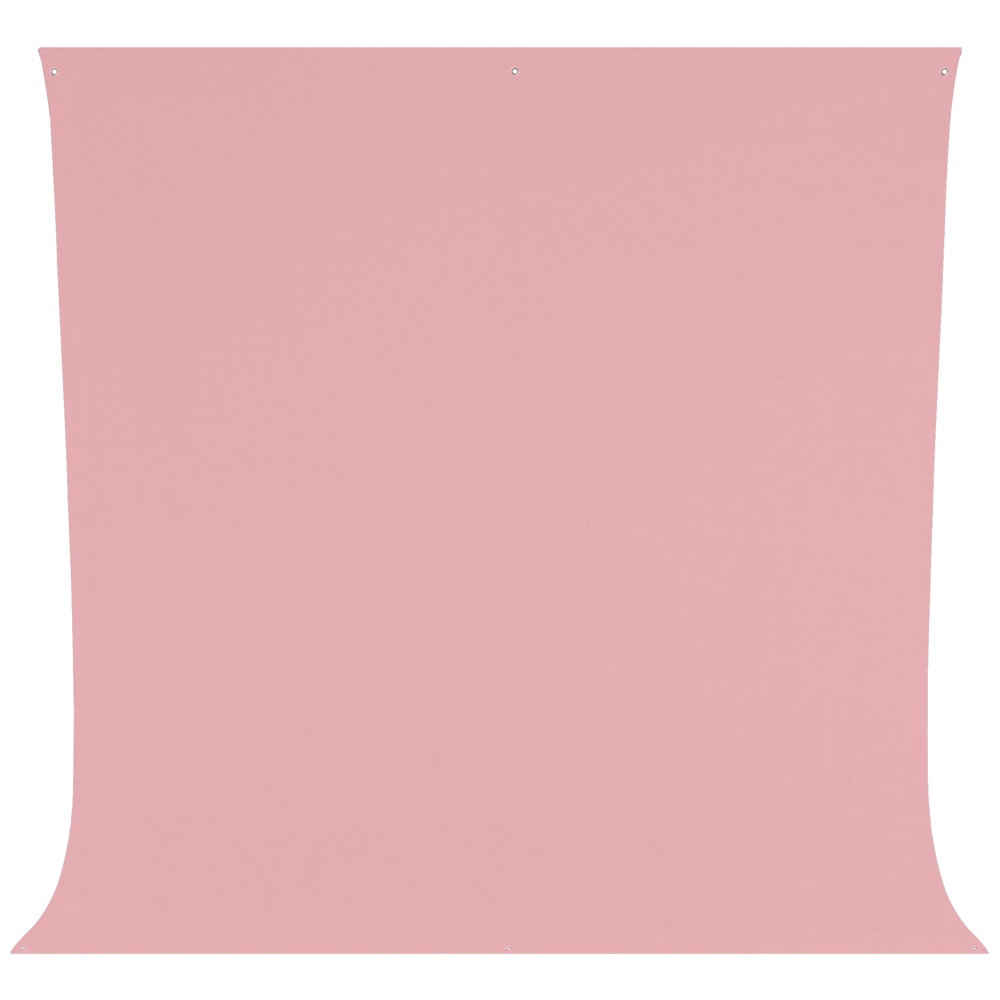 Westcott Wrinkle-Resistant Backdrop in Blush Pink (2,7 x 3m) on esitetty, ja se roikkuu sujuvasti, ja sen alareunoissa on lempeät kaaret.